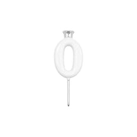 White Number Candle Holder - Number 0