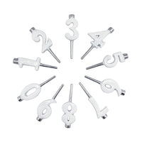 White Number Candle Holder Set