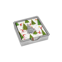 Holiday Tree Beaded Napkin Box Set