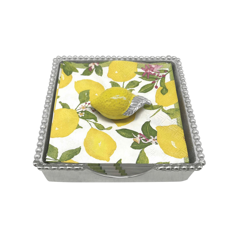 Lemon Beaded Napkin Box Set