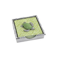Boîte à serviettes en bambou tortue de mer verte