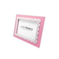 Pink with White Scalloped Acrylic Border 4x6 Frame