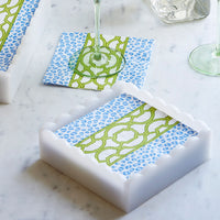 Knots And Spots White Scalloped Cocktail Napkin Box Set