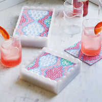Provençal Cotton Pink White Scalloped Guest Towel Box Set