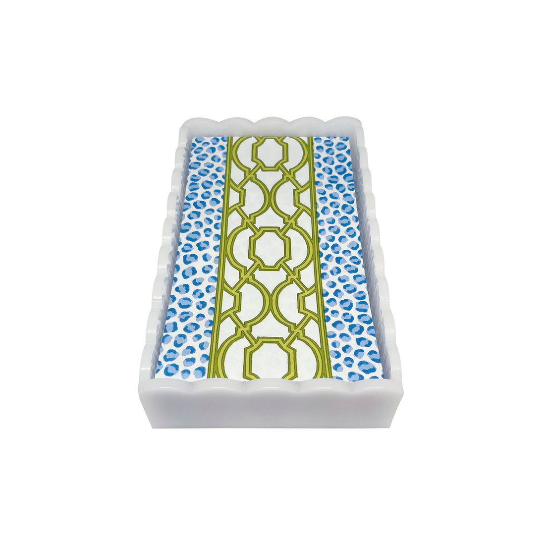 Knots And Spots White Scalloped Guest Towel Box Set