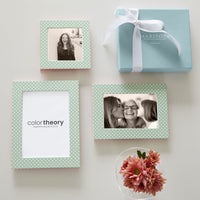 Double Sided Geometric Green and Rosa Pink 4x4 Frame