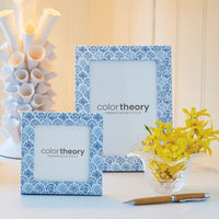 Double Sided Moroccan Tile Work and Periwinkle 4x4 Frame