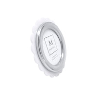 White Acrylic Scallop Round Frame