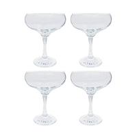Fine Line Clear with White Rim Coupe Set of 4