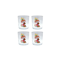 Monkeys and Parasols Suite of 4 Double Old Fashioned Glasses