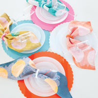 Orange Scalloped Acrylic 15" Placemat Set of 2