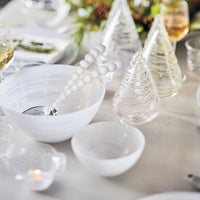 White Pearled Salad Servers