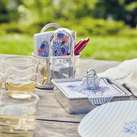 Flags and Hydrangeas Tote Beaded Napkin Box Set