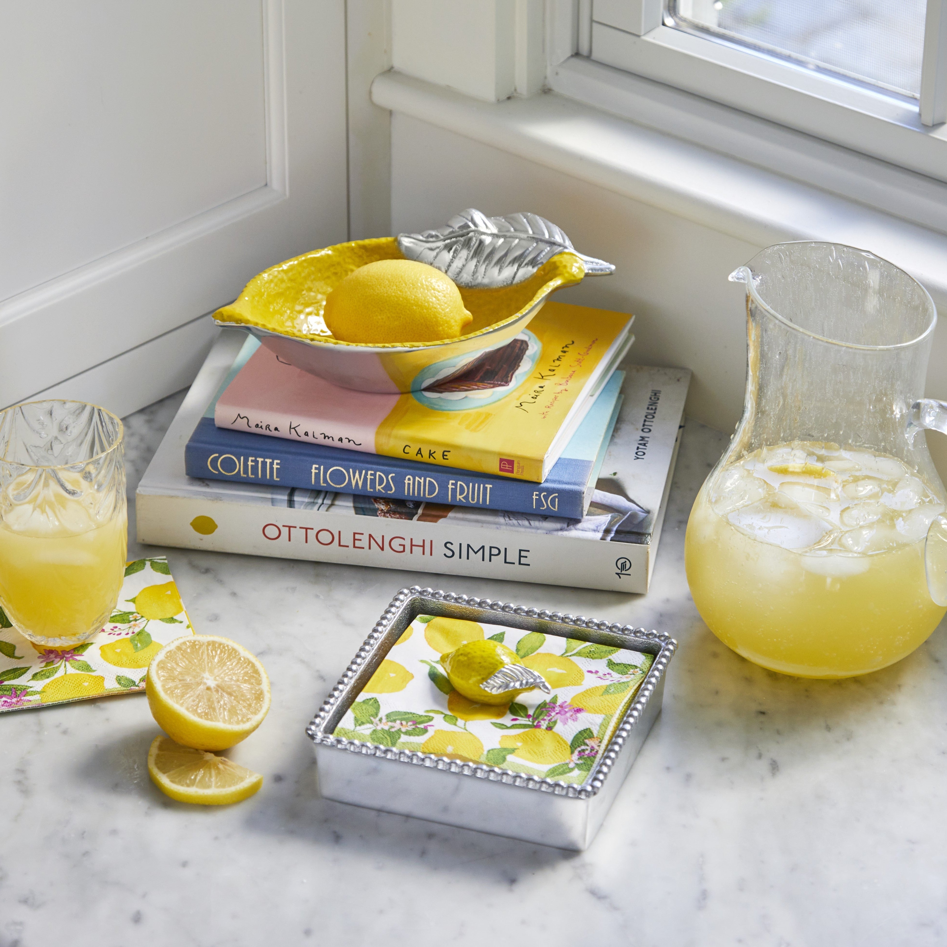 Lemon Beaded Napkin Box Set – Mariposa
