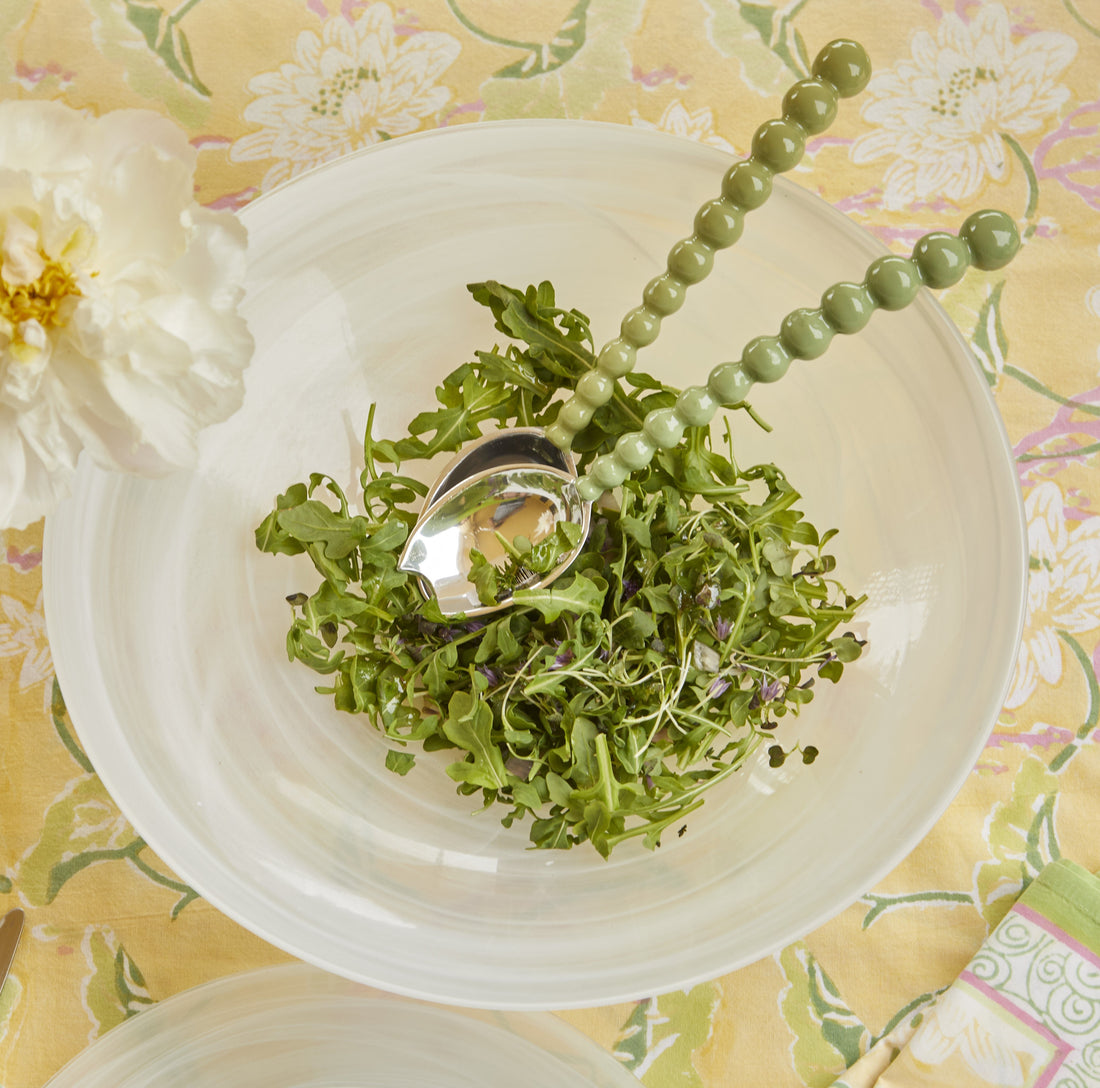 Couverts à Salade Vert Perlé