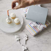 White Number Candle Holder Set