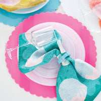 Pink Scalloped Acrylic 15" Placemat Set of 2