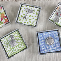 Round Pearled Beaded Napkin Box Set
