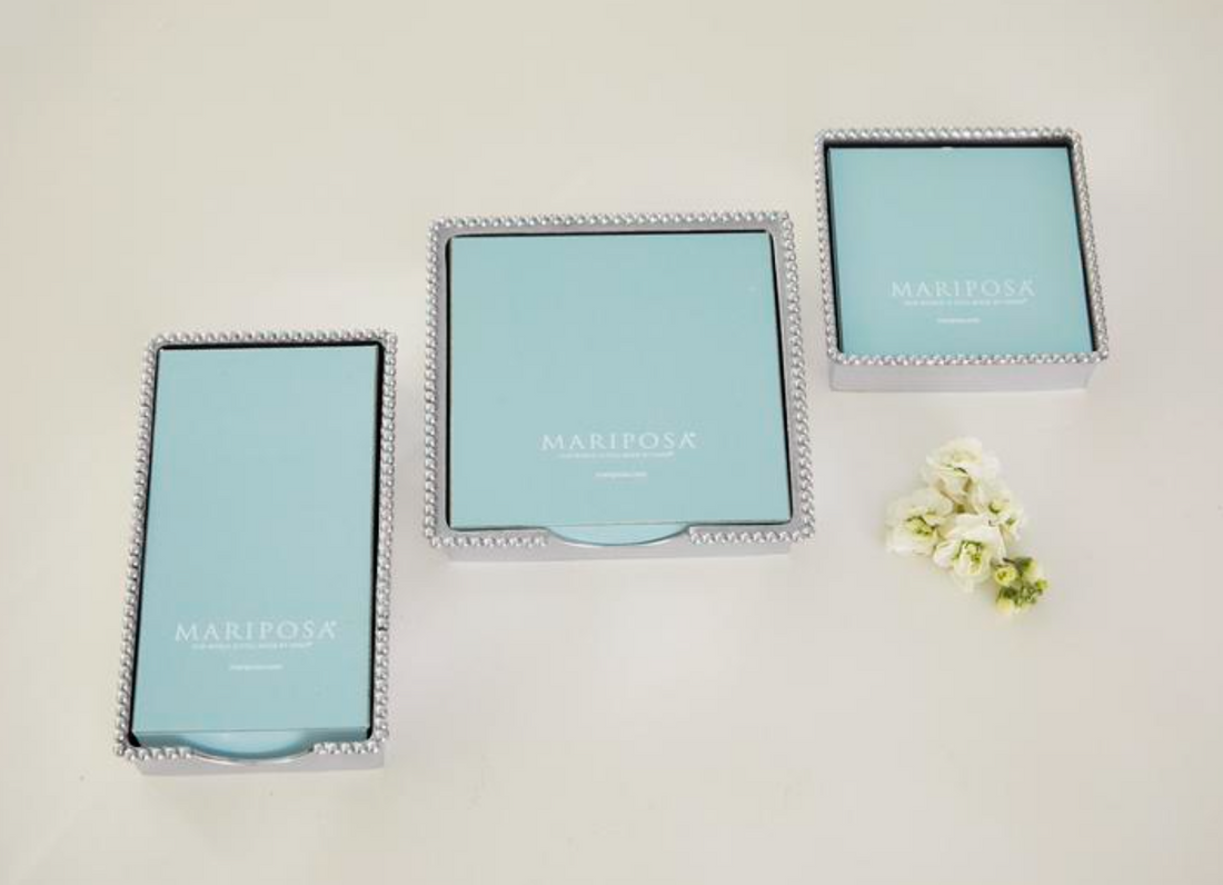 Beaded Cocktail Napkin Box with Insert
