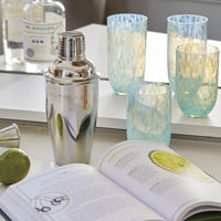 Sip Sip Pacific Blue Confetti Stemless Glass