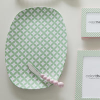 Geometric Green and Rosa Platter