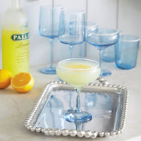 Fine Line Light Blue with White Rim Coupe Set of 4