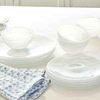 Alabaster White Dinner Set- | Mariposa