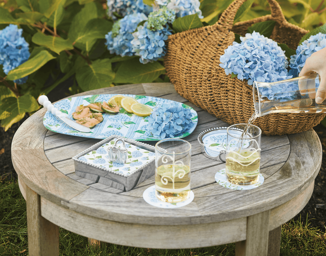 Ensemble de sous-verres perlés d’hortensia