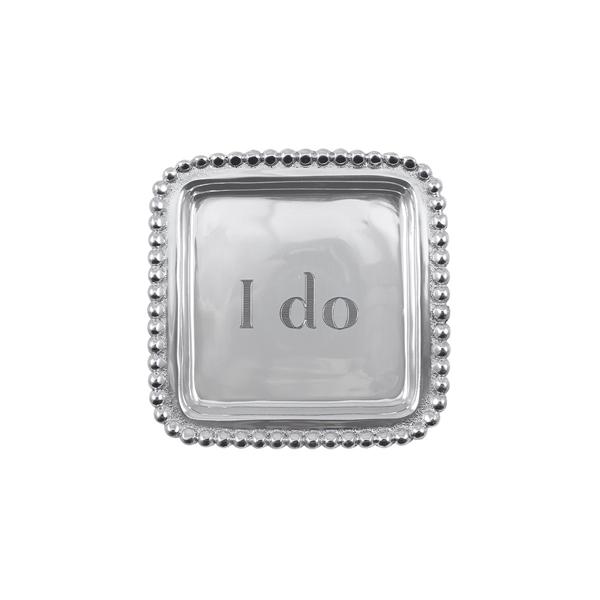 I DO Beaded Square Tray | Mariposa Statement Trays