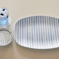 Light Blue Simple Stripes Platter