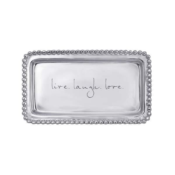 LIVE.LAUGH.LOVE Beaded Statement Tray | Mariposa Statement Trays