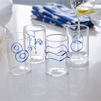 Applique Blue Suite of Highballs