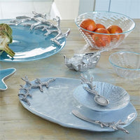 Oyster Dish with Coral Spoon-Table Accessories-|-Mariposa