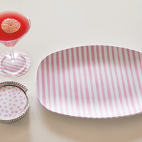 Pink Simple Stripes Platter