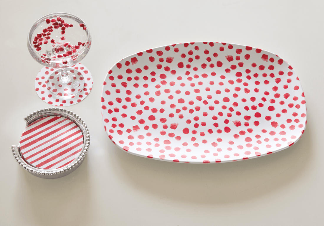 Red Dotty Platter