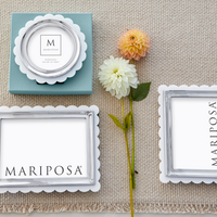 White Acrylic Scallop Round Frame