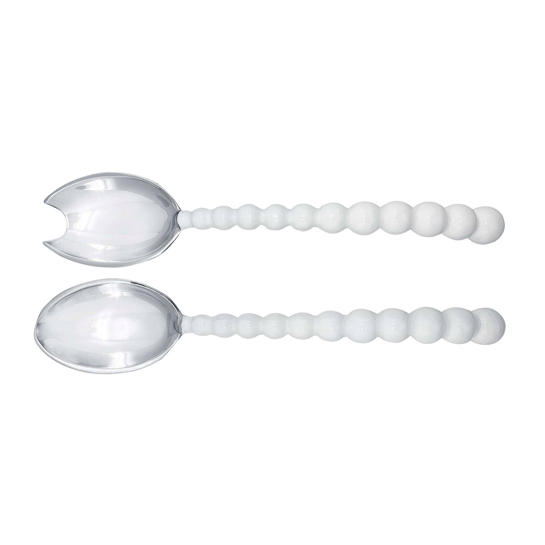Couverts à salade nacrés blancs