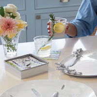Appliqué White Suite of Double Old Fashion Glasses-Glassware | Mariposa