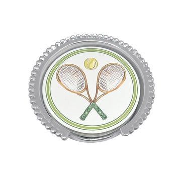 Tennis Racquet Beaded Coaster Set