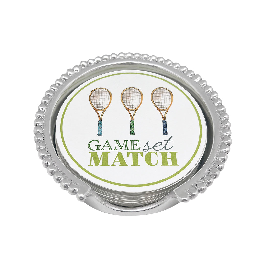 Jeu, ensemble, ensemble de montagnes russes en perles de match de tennis