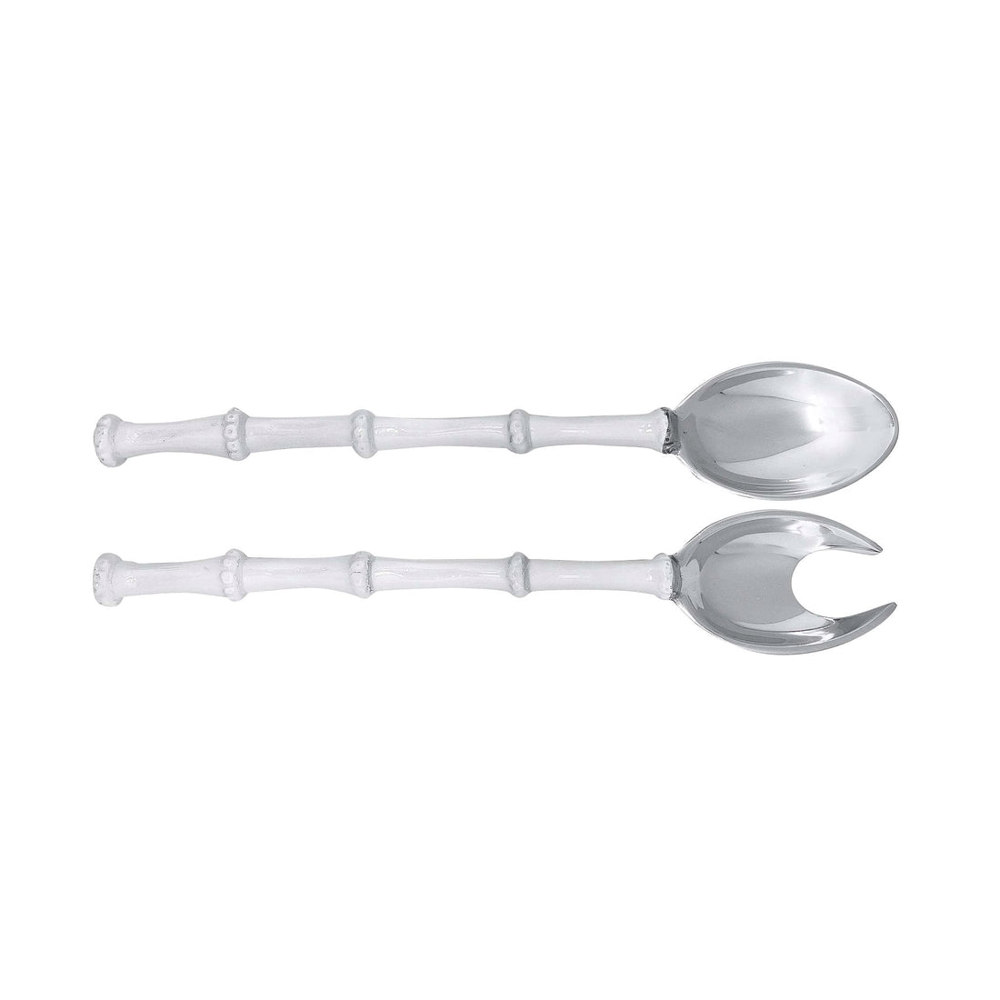 Bamboo White Salad Servers- | Mariposa