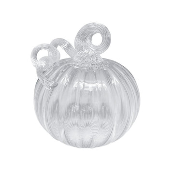 Clear Glass Medium Pumpkin with Clear Stem-Decorative Accessories | Mariposa