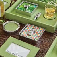 Appliqué White Suite of Double Old Fashion Glasses-Glassware | Mariposa