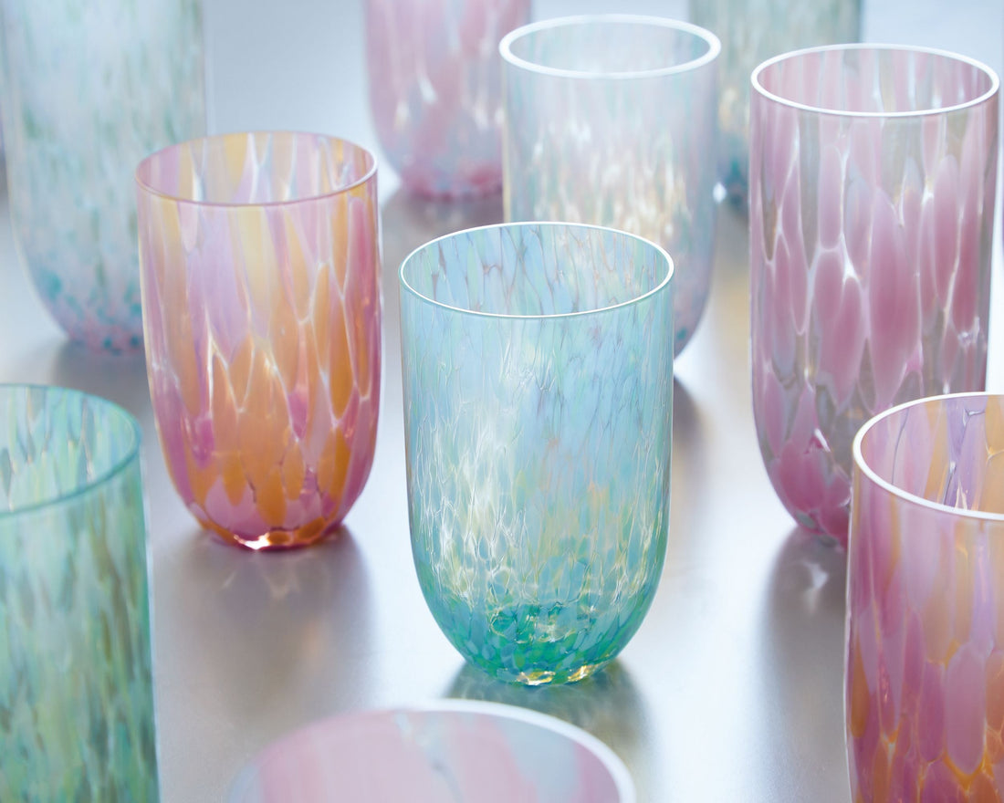 Sip Sip Verre sans pied Rosa et Aqua Confetti