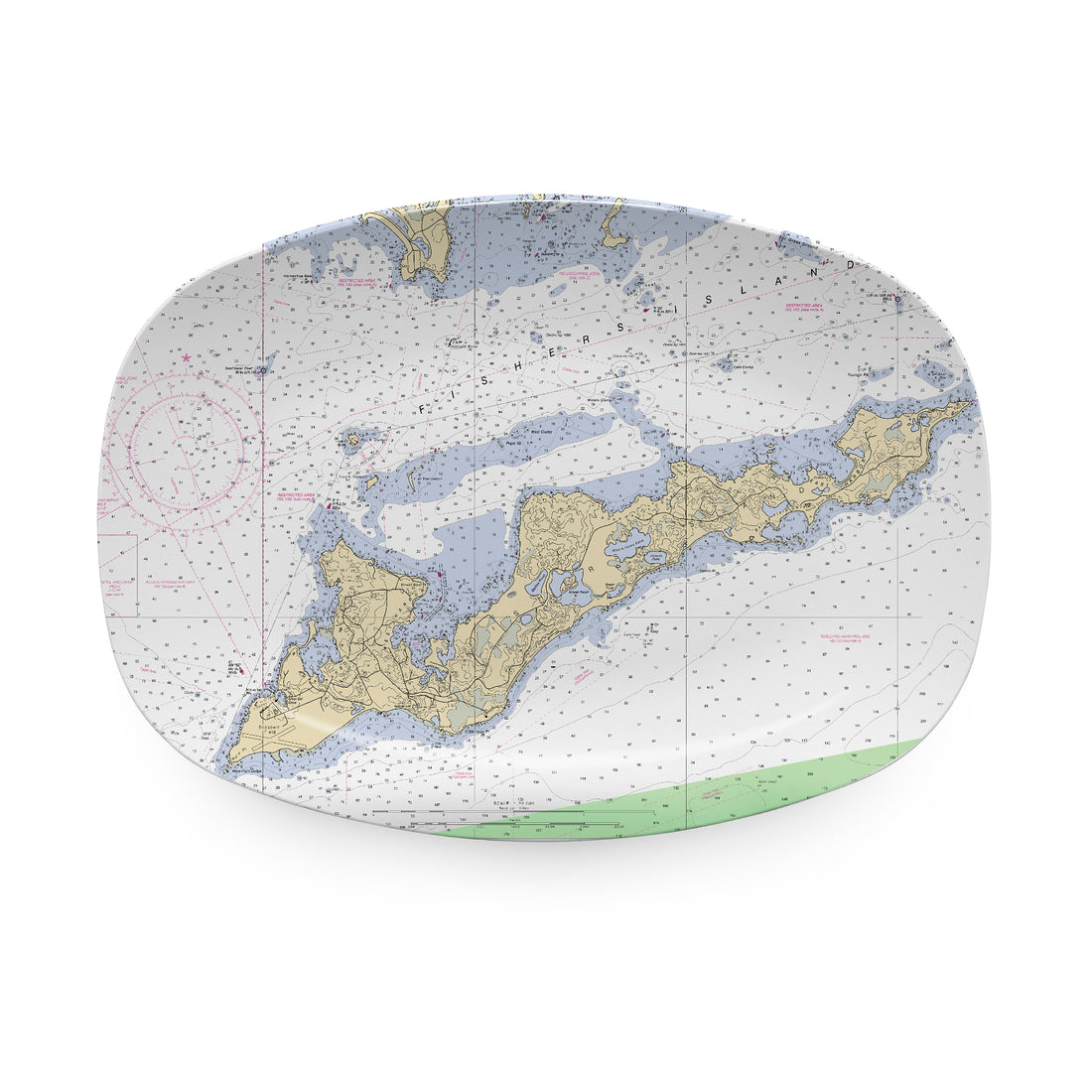 FISHERS ISLAND Chart Platter- | Mariposa