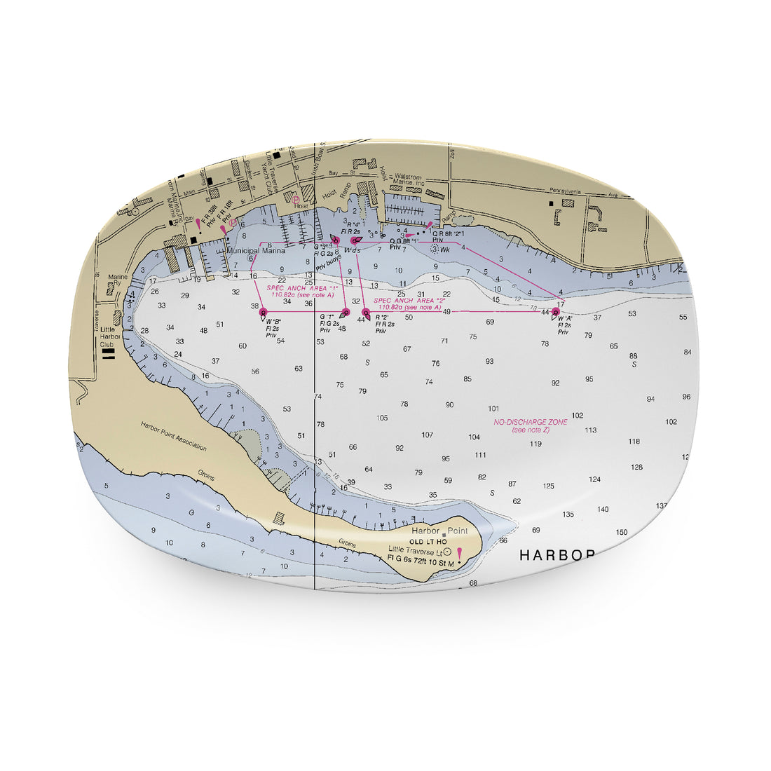 HARBOR SPRINGS Chart Platter- | Mariposa