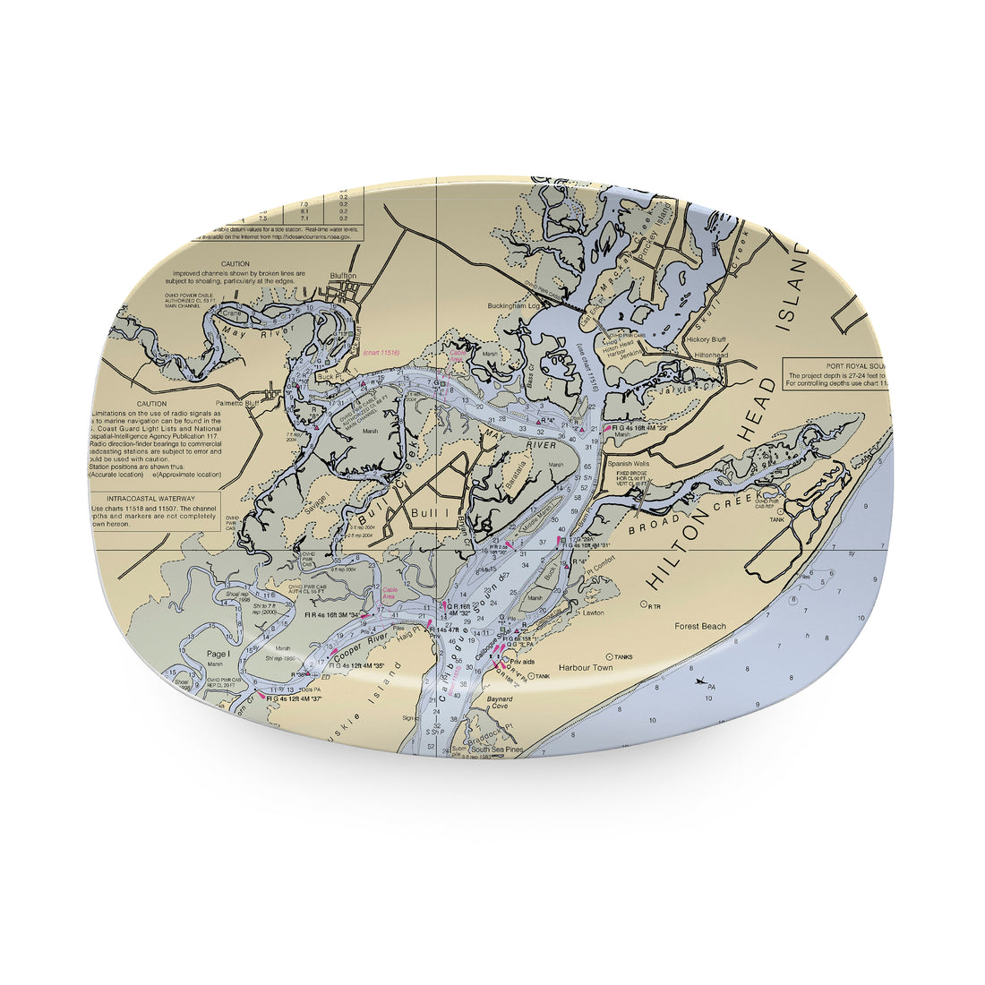 HILTON HEAD Chart Platter- | Mariposa