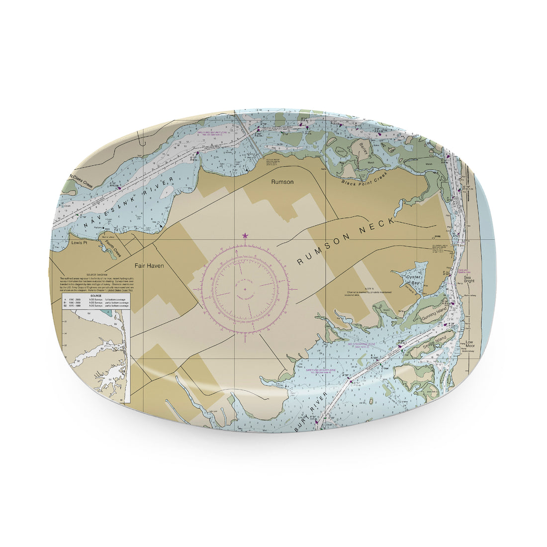 RUMSON NECK Chart Platter- | Mariposa