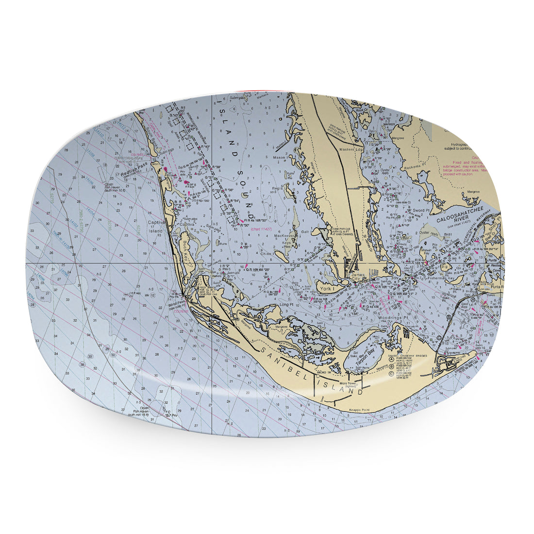 SANIBEL Chart Platter- | Mariposa