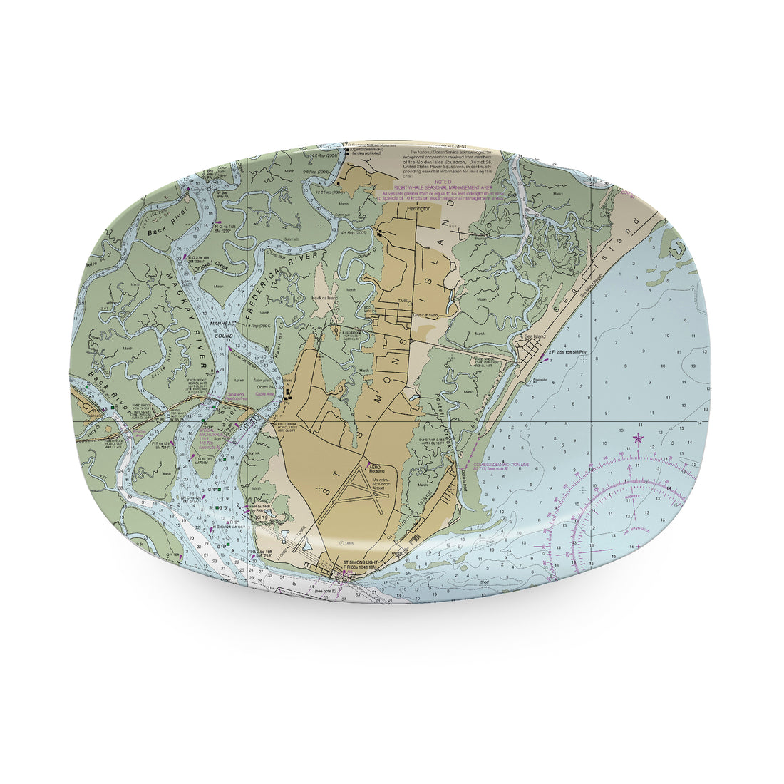 ST. SIMONS Chart Platter- | Mariposa